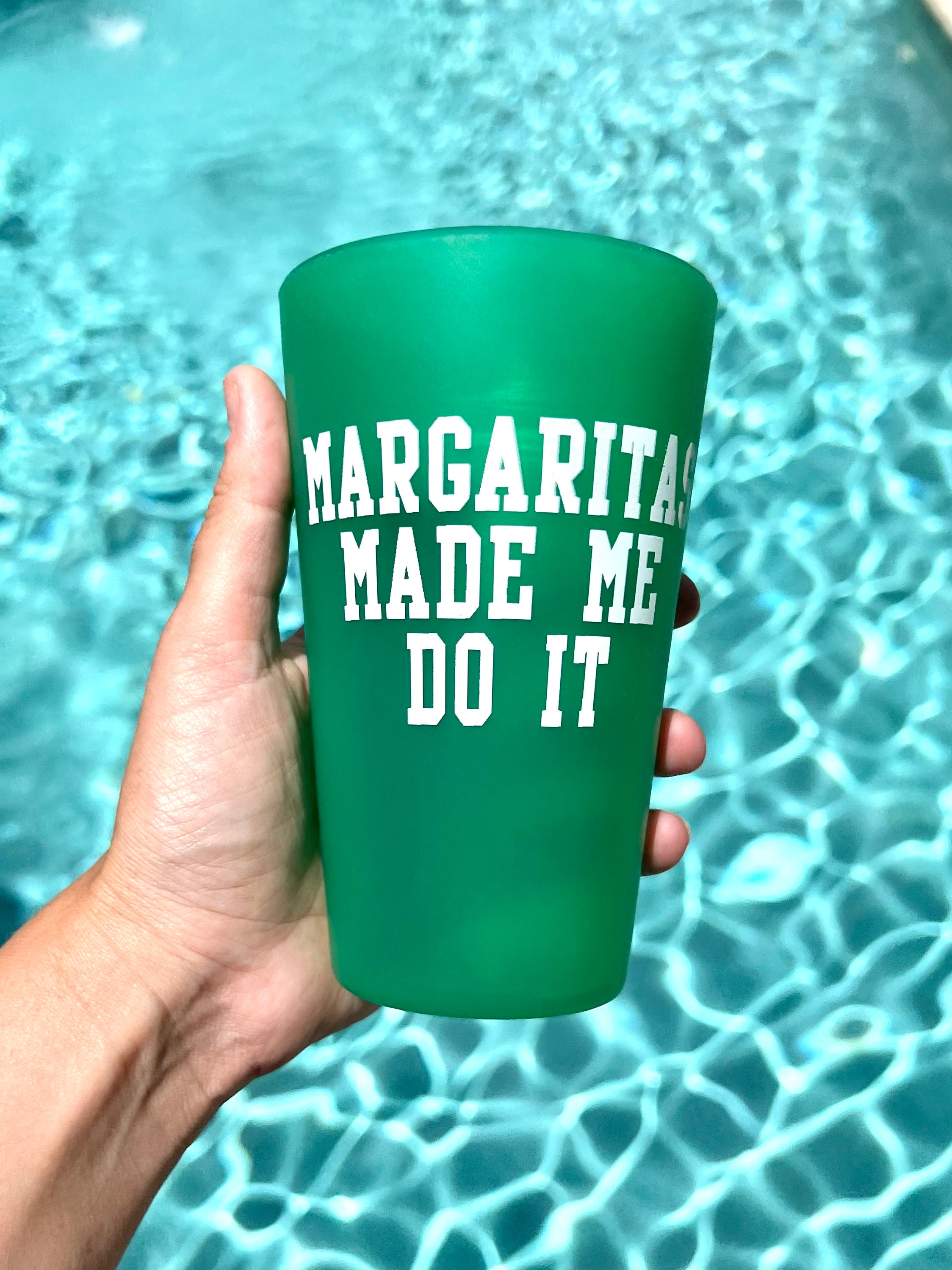 'Margaritas Made Me Do It'  16 oz Silicone Pint Glass