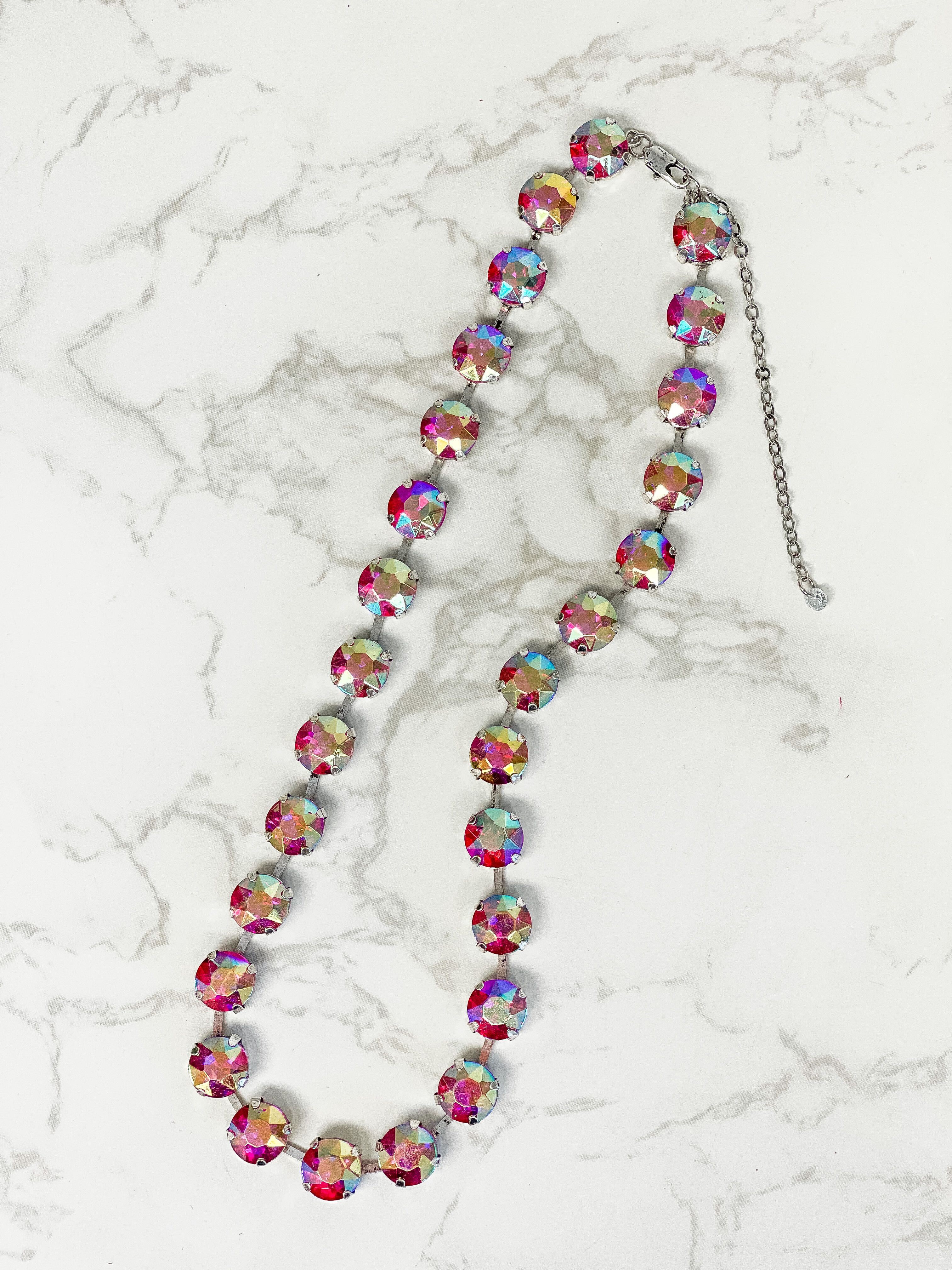 Chunky Glass Stone Necklace - Multi