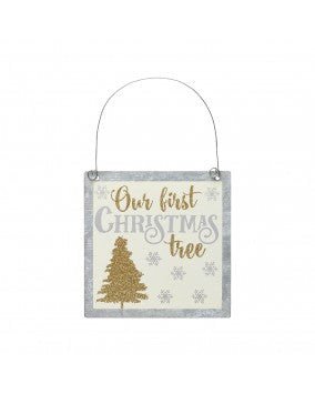 'Our First Christmas Tree' Tin Ornament