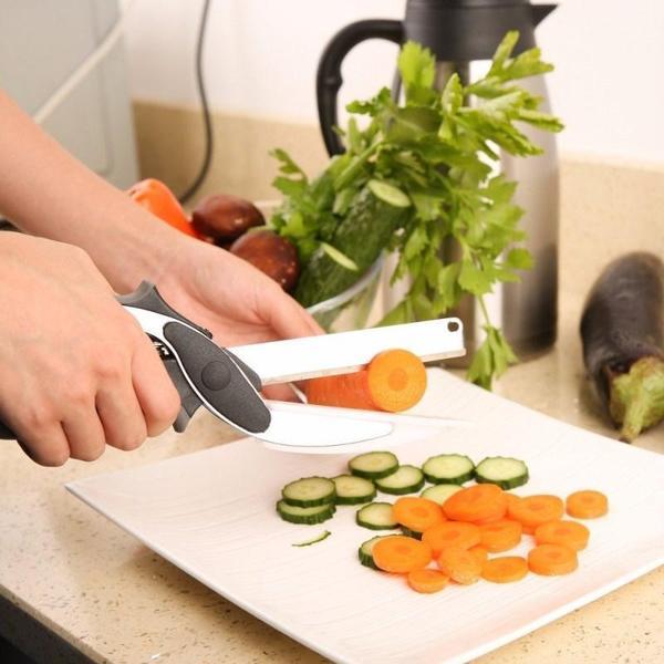 KITCHEN 2-IN-1 STAINLESS STEEL CUTTING KNIFE