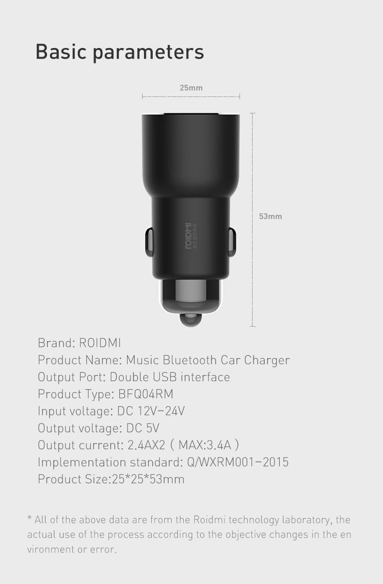 ROIDMI 3S Wireless Bluetooth Car Charger