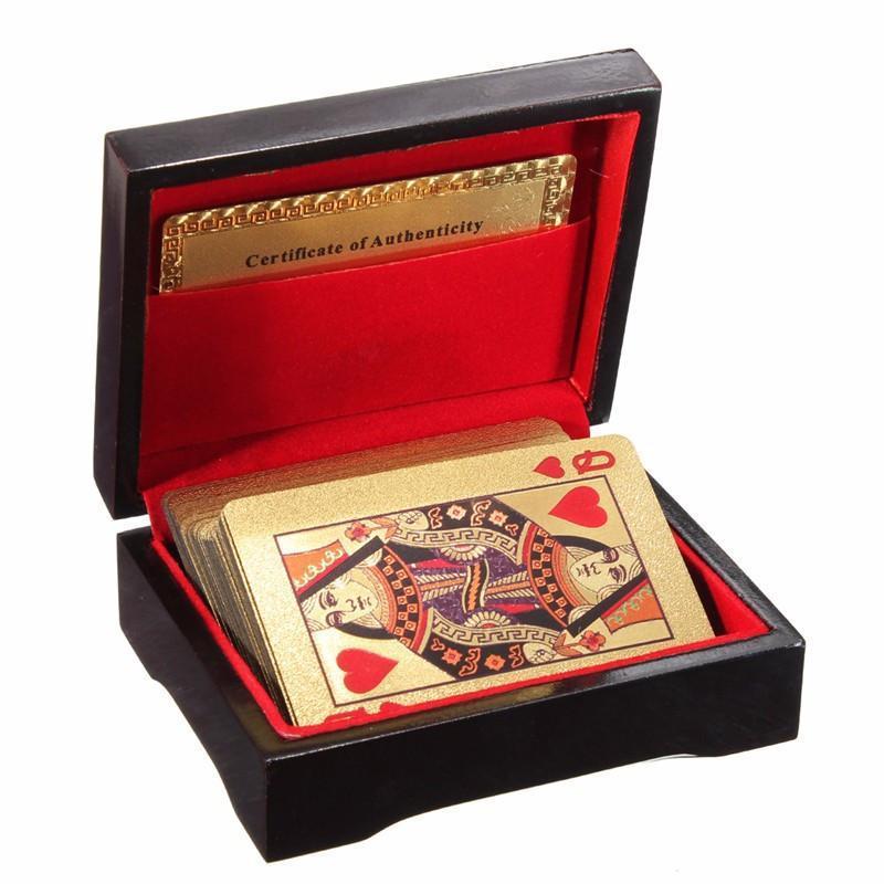 24K GOLD-PLATED PLAYING CARDS WITH CASE