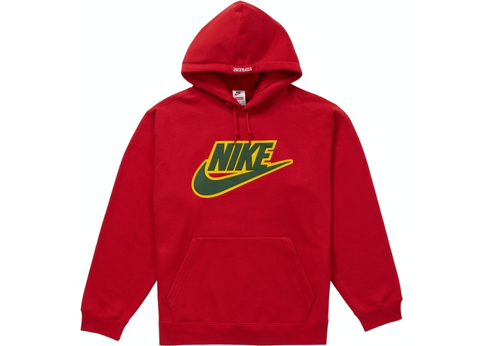 supreme nike leather applique hooded sweatshirt white