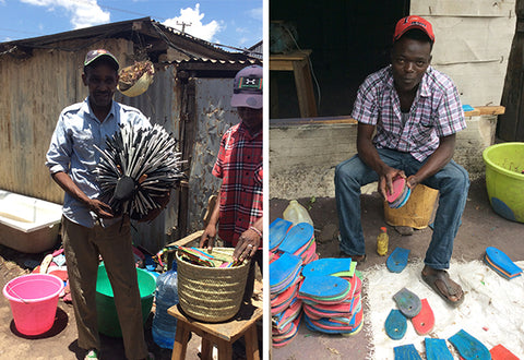 Flip flop artisans in Nairobi workshop