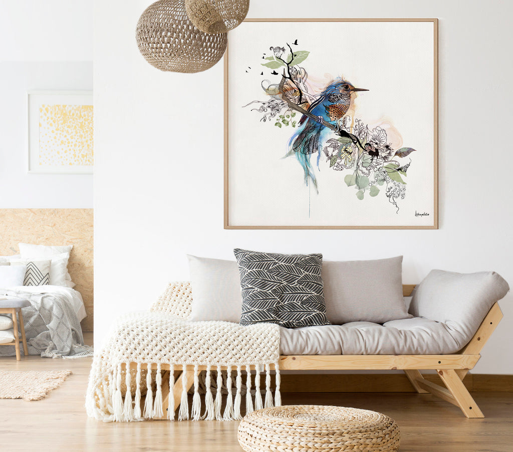 Blue Bird Art - Bird Print | Liz Kapiloto Art & Design
