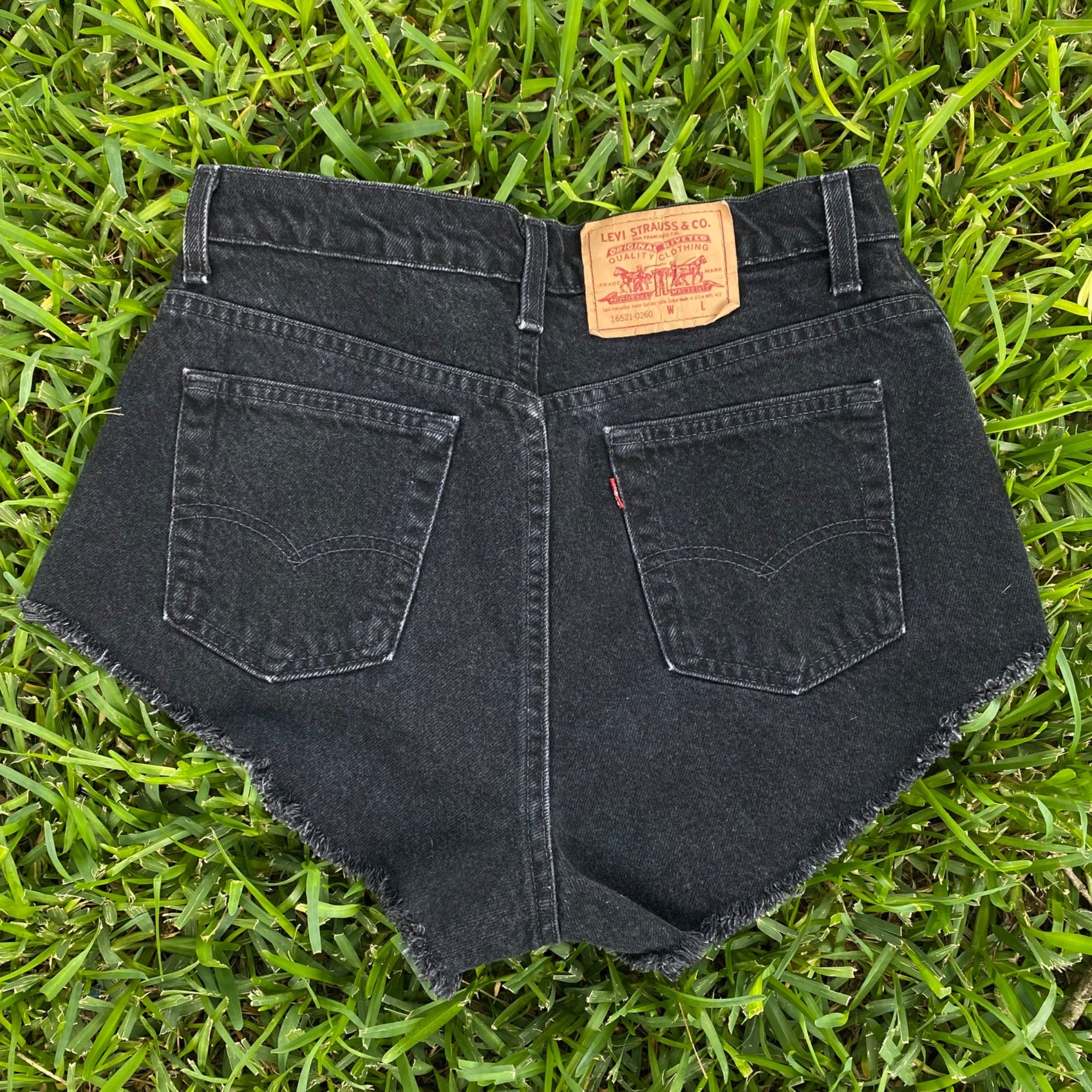 Vintage 90s Levi's Women's Cut Off Jeans Shorts Ultra High Rise Black
