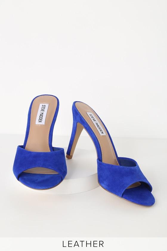 cobalt blue suede heels