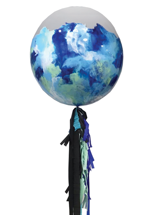 Globo burbuja pintura azul y negro – Crea Tu Globo