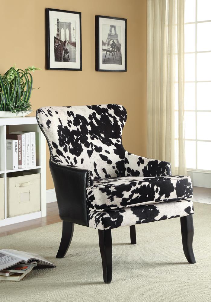 black and white pattern accent chair