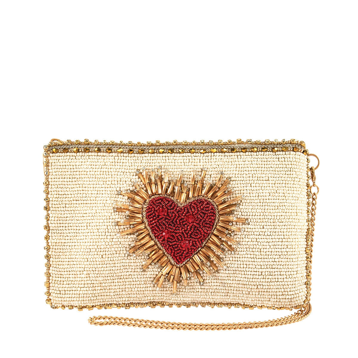 Heart Burst Beaded Crossbody Phone Bag - Mary Frances