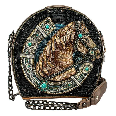 ready to ride crossbody horse beaded handbag