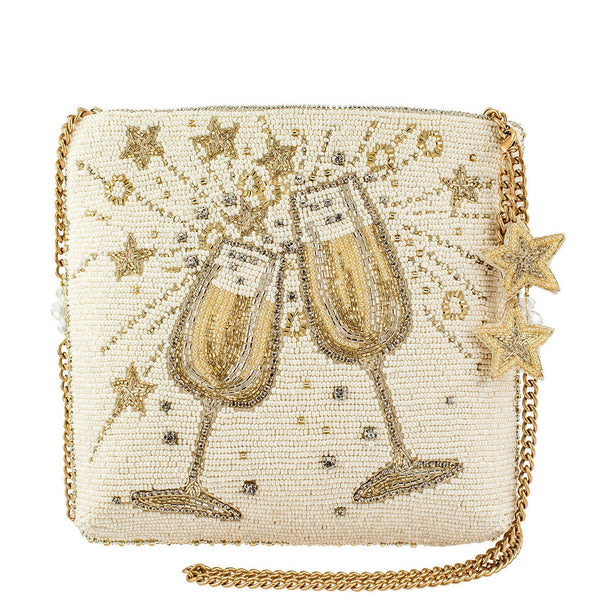 Bubbly Champagne Beaded Crossbody Handbag - Mary Frances – Mary