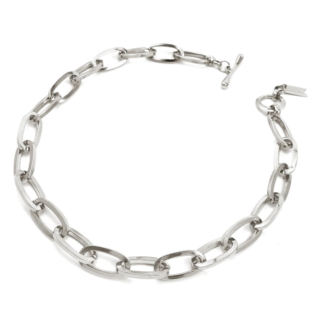 Essential Chainlink Silver Collar - Biko#N#– Whink
