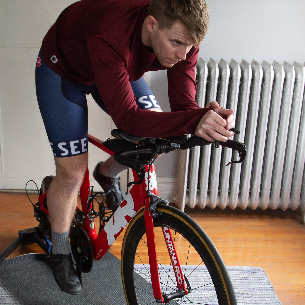 MuskOx Outdoor Apparel, Cyclist Training in a MuskOx Wicking Base Layer