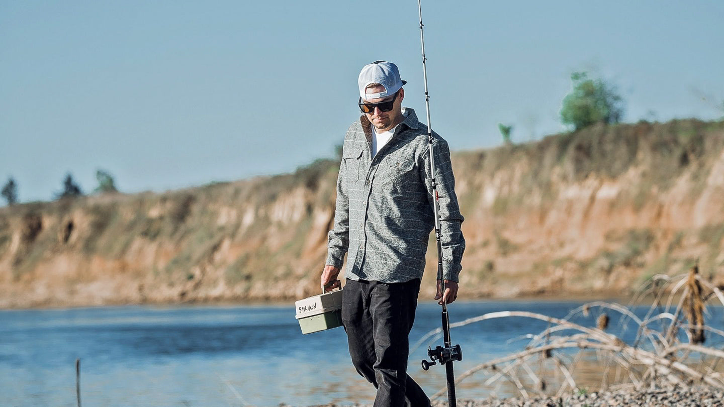 Fisherman Wearing MuskOx 100% Cotton Grand Flannel in Summer