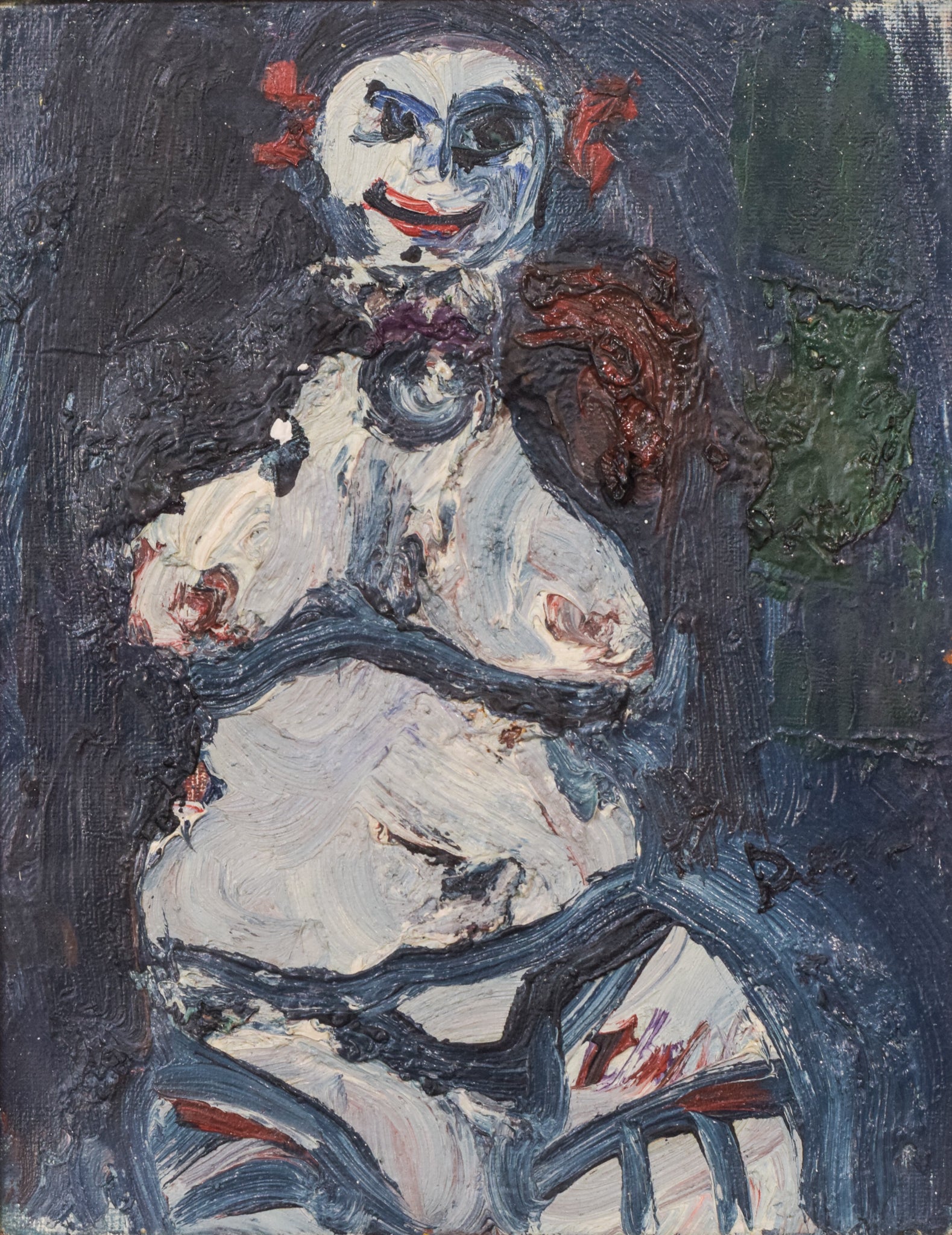 Expressionist Oil Painting of a Clown