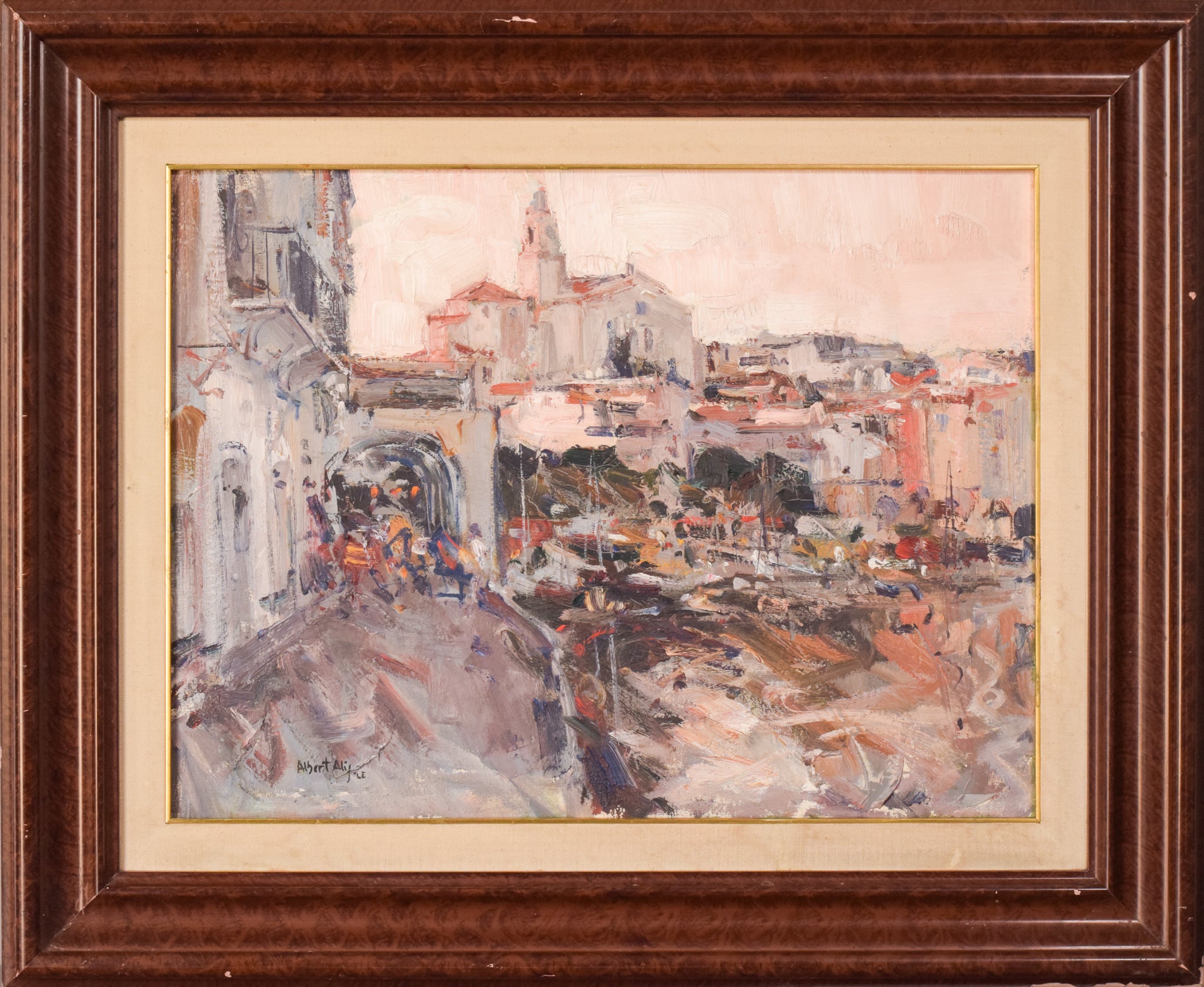 Albert Alis - Post Impressionist Cityscape with Church – Modern Decorative