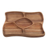 Wood Irregular Oval Solid Pan Plate Fruit Dishes Tray Tableware Set