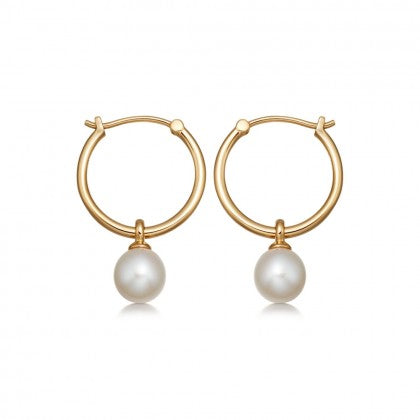 pearl drop hoop earrings