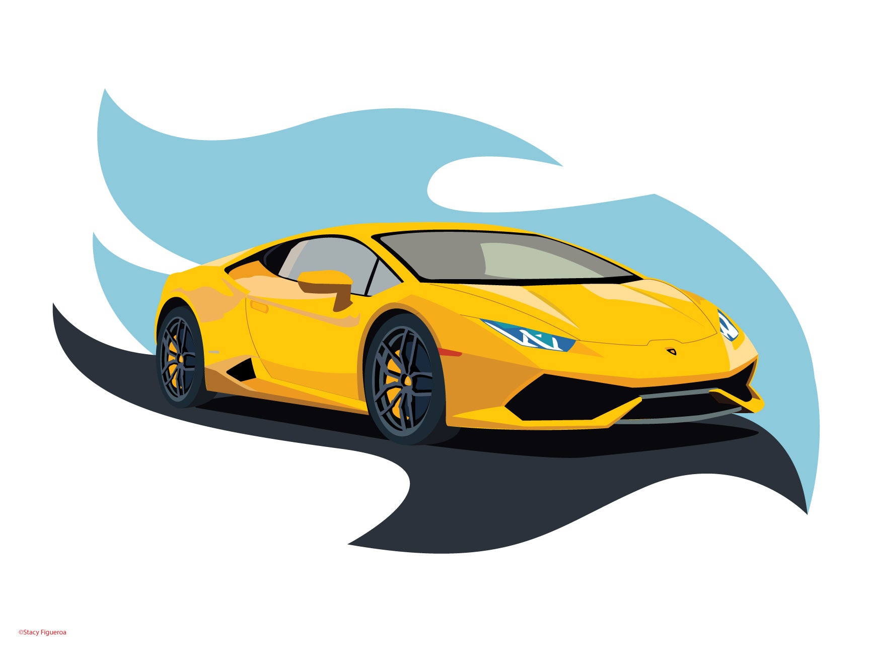 Bright Yellow Lamborghini – StacySoArtsy