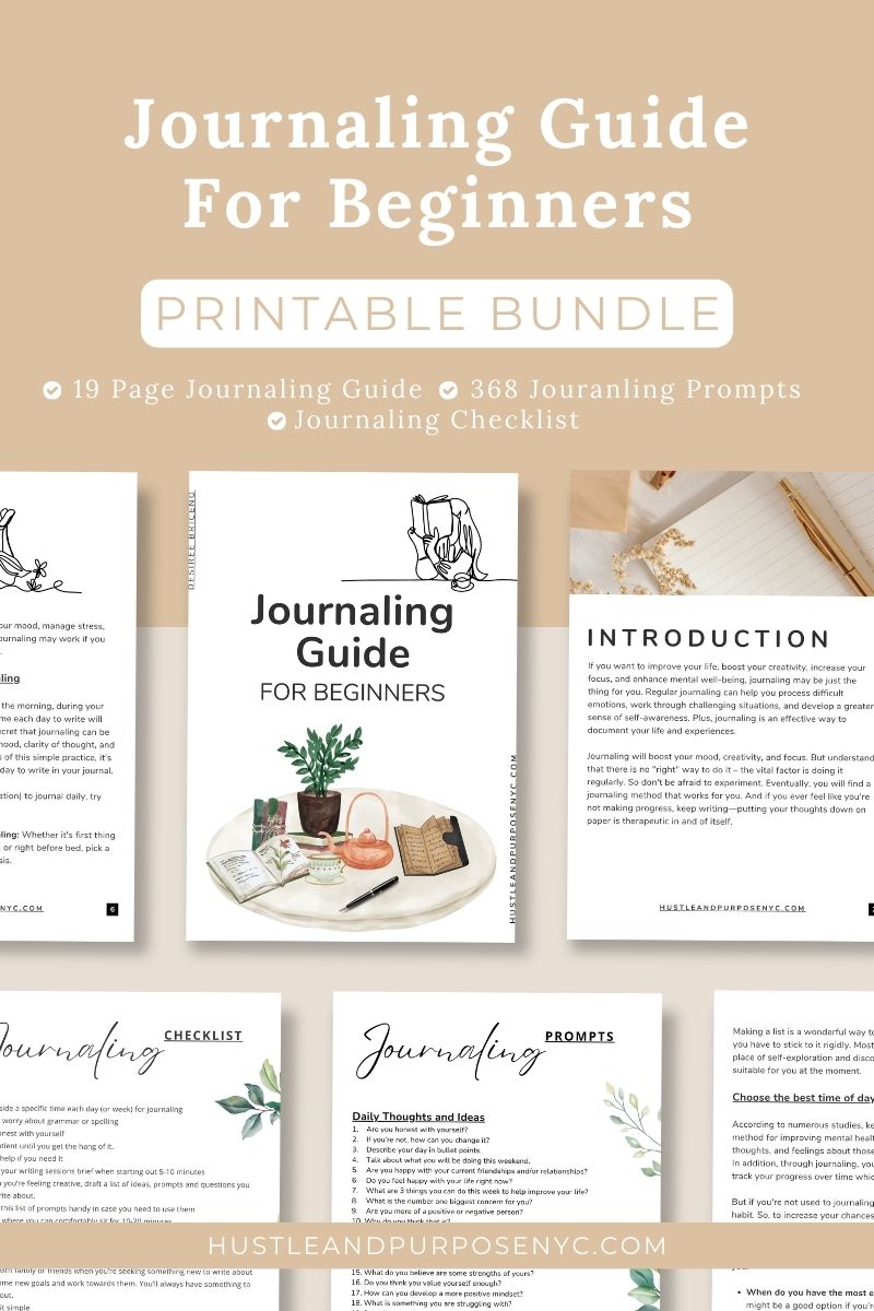 Journaling guide for beginners - journaling prompts and journaling checklist - printable journal