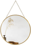 Hanging Circle Mirror Wall Decor Gold Round Mirror with Hanging Chain
