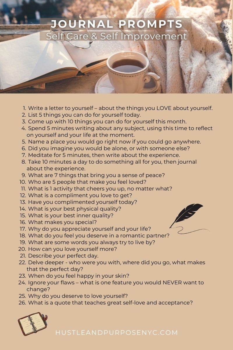 Journaling prompts for selfcare and self improvement