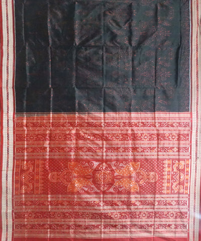 Handloom Black Ikat Silk Saree