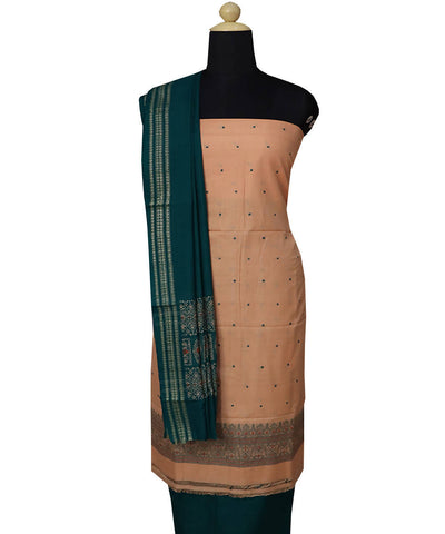 Desert sand handwoven bomkai cotton dress material