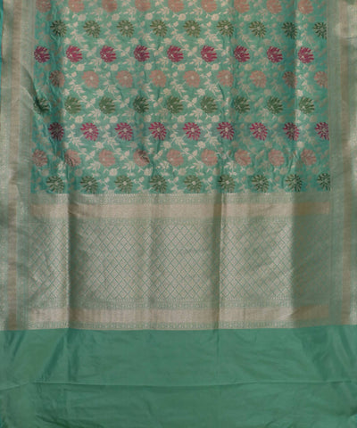 Dark sea green handloom banarasi silk saree