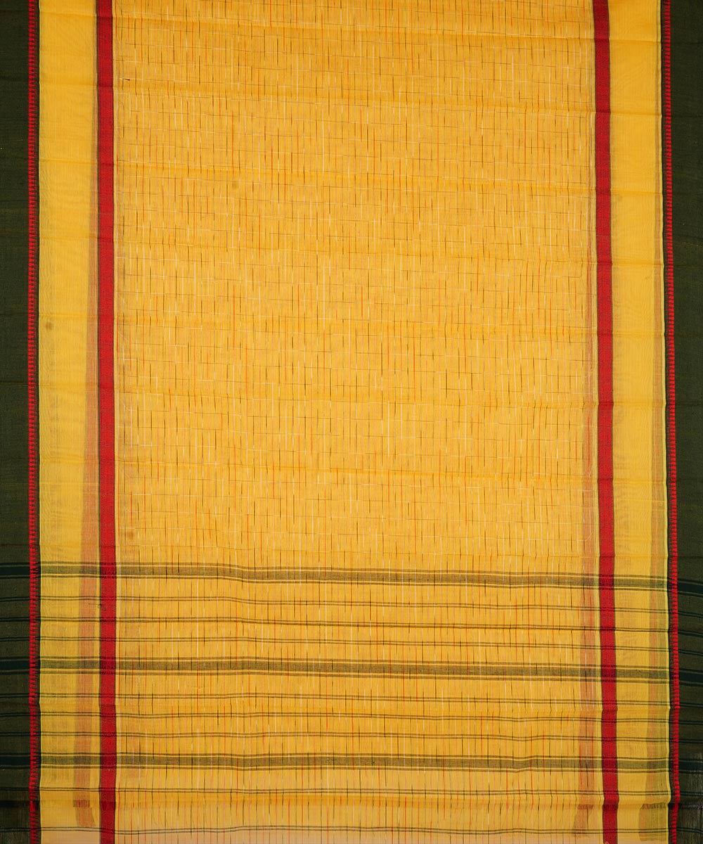Yellow cotton handloom narayanapet saree