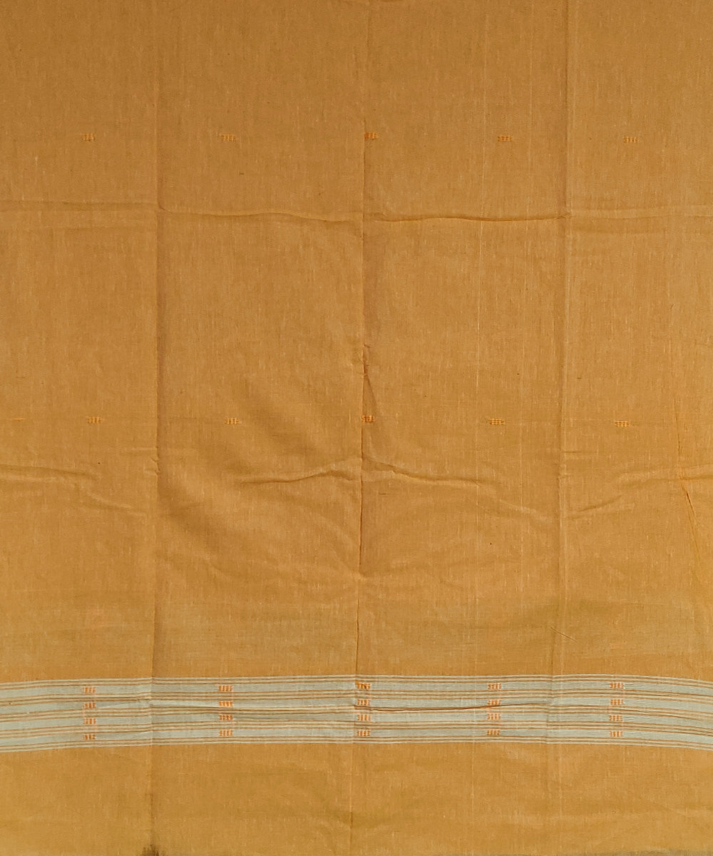 3pc Brown yellow handwoven cotton sambalpuri dress material