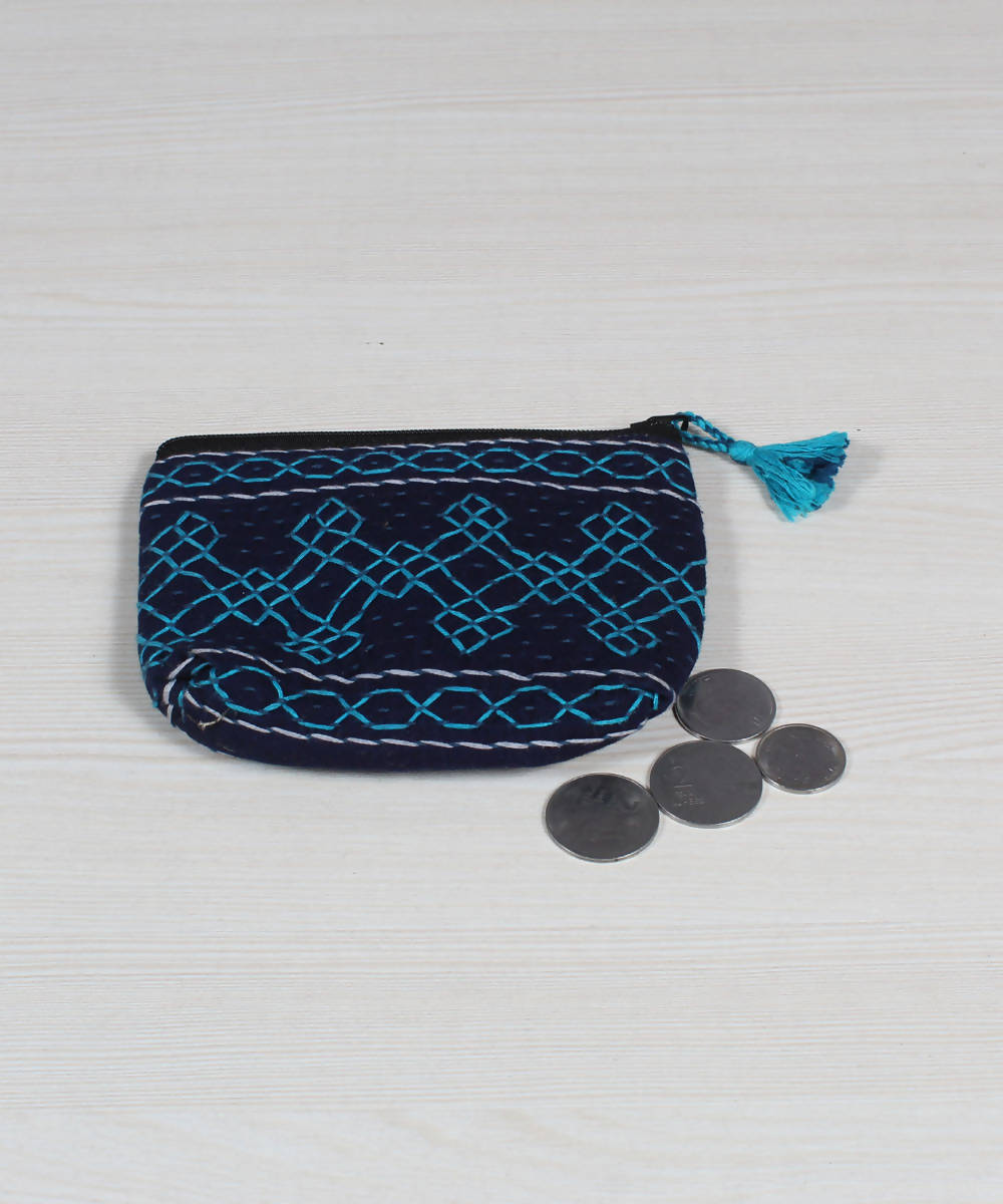 navy blue coin purse