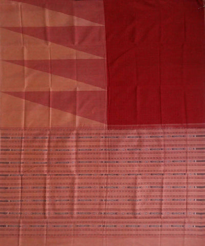 Sambalpuri Red Cotton Handloom Saree