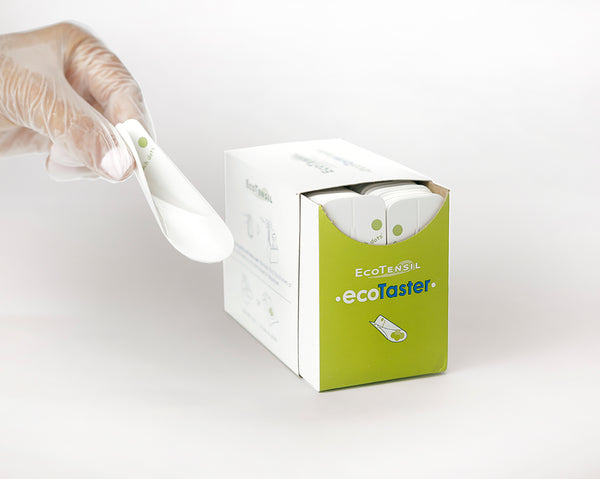 GreenDot_Disposable_Compostable_Sustainable_PlasticFree_EcoTaster_PaperSpoon_byEcoTensil_ExpoWest