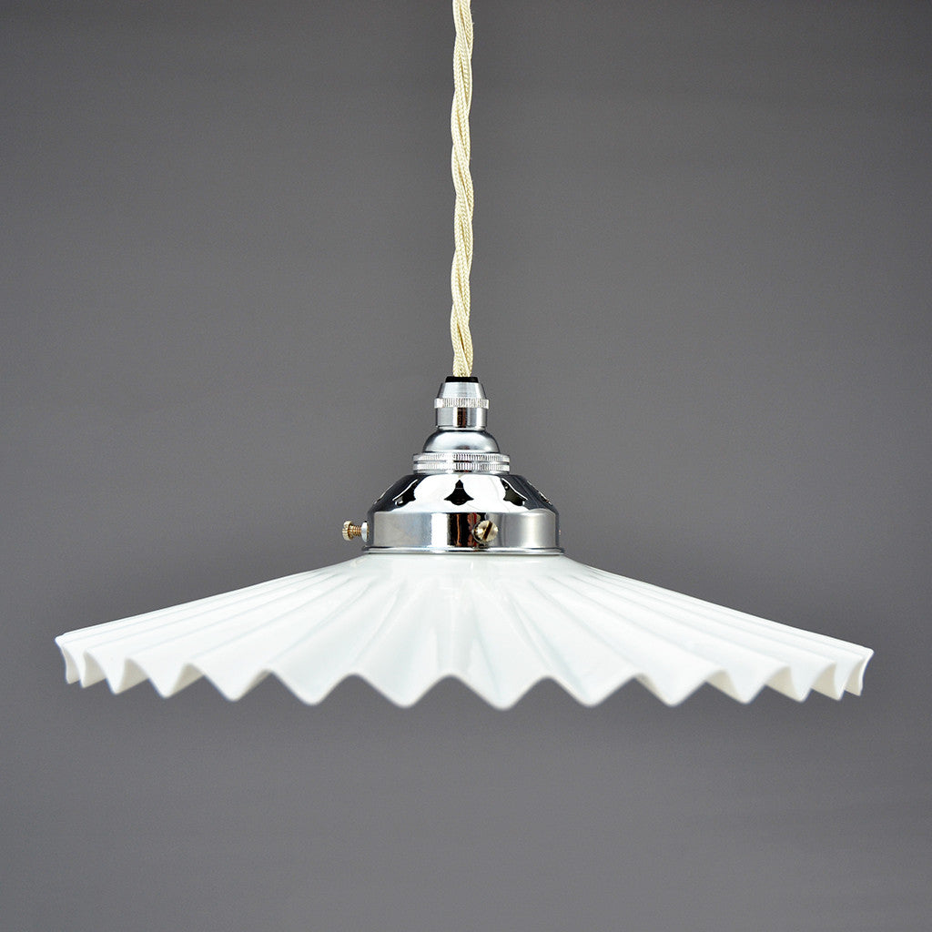 French white glass fan Ceiling Light/Pendant Light – it's a light Funky