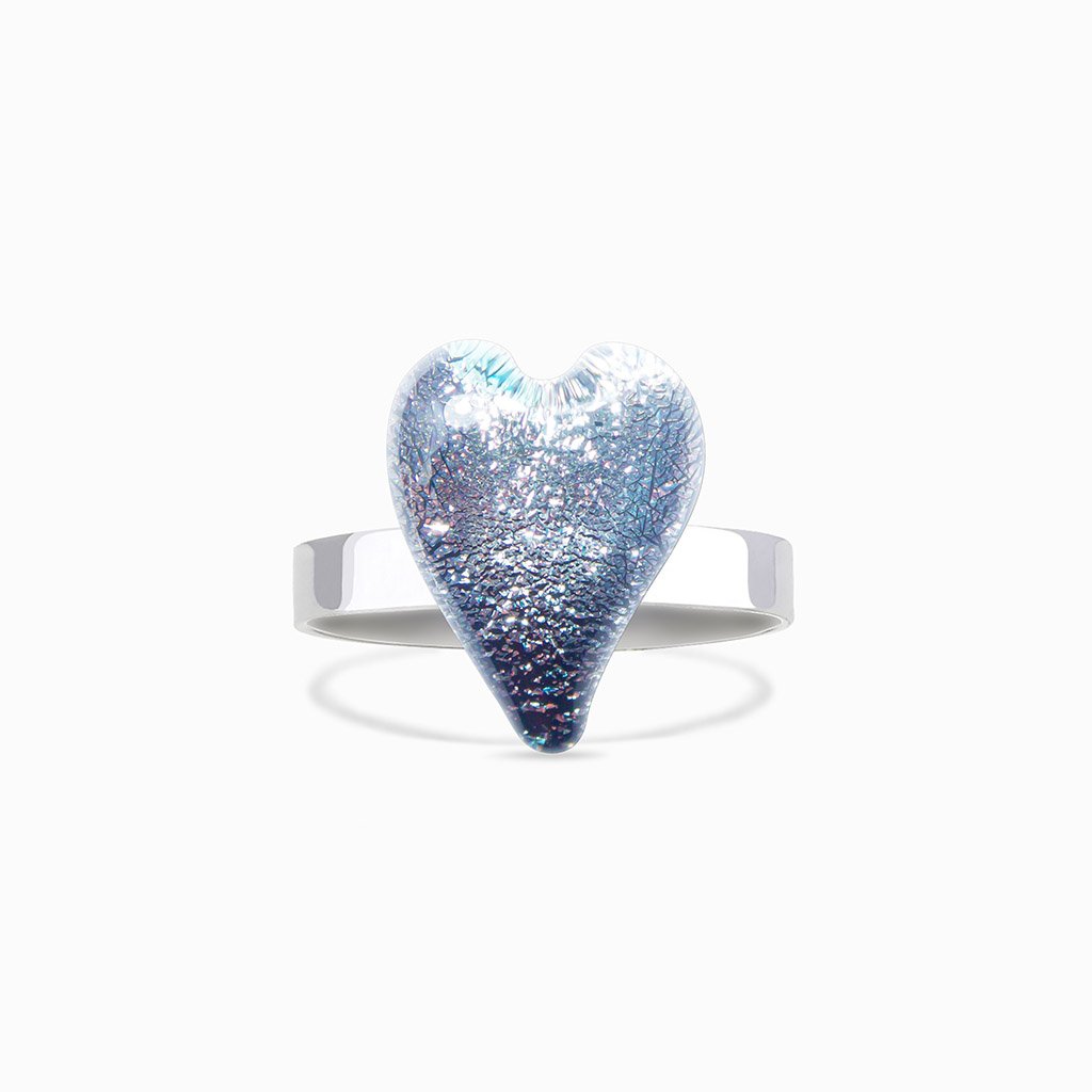 RING IRIDESCENT WHITE | HEART | REFLET - Microcosmos