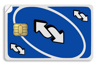 UNO Reverse Red, Credit Card Cover, Credit Card Skin, Credit Card Sticker