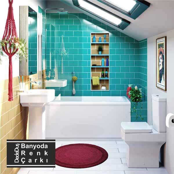 Split-Komplementärfarbschema für das Badezimmer | Opa-Dusche