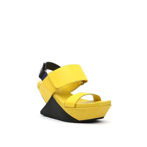 yellow wedge sandal