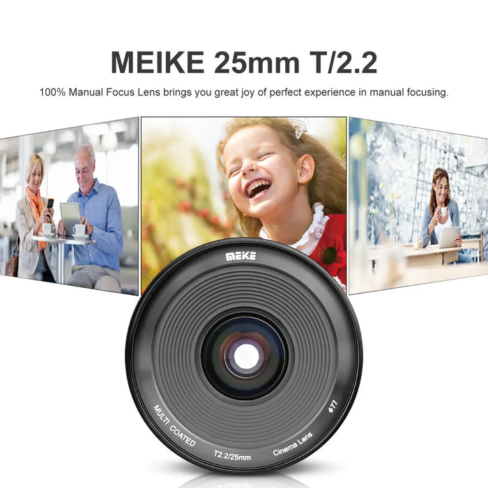 Meike Cine Lens 25mm T2.2 for MFT-Fast Delivery| Compatible with Olymp