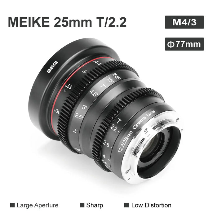 Meike Cine Lens 25mm T2.2 for MFT-Fast Delivery| Compatible with Olymp