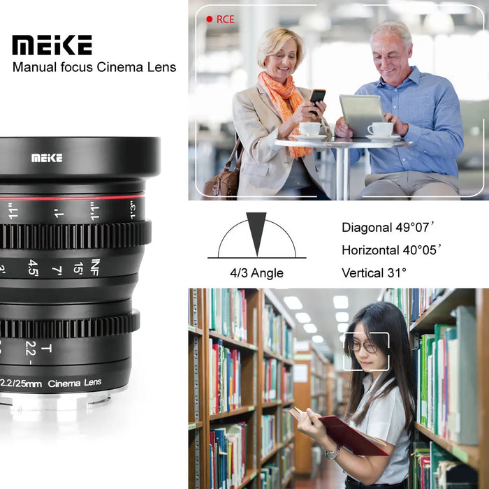 Meike Cine Lens 25mm T2.2 for M43-Fast Delivery-Compatible with