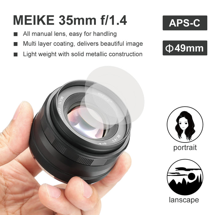 65%OFF【送料無料】 良品本舗 大阪本店Meike 35mm T2.2 Sony E シネマレンズ ソニーEマウント α:アルファ  マニュアルフォーカス