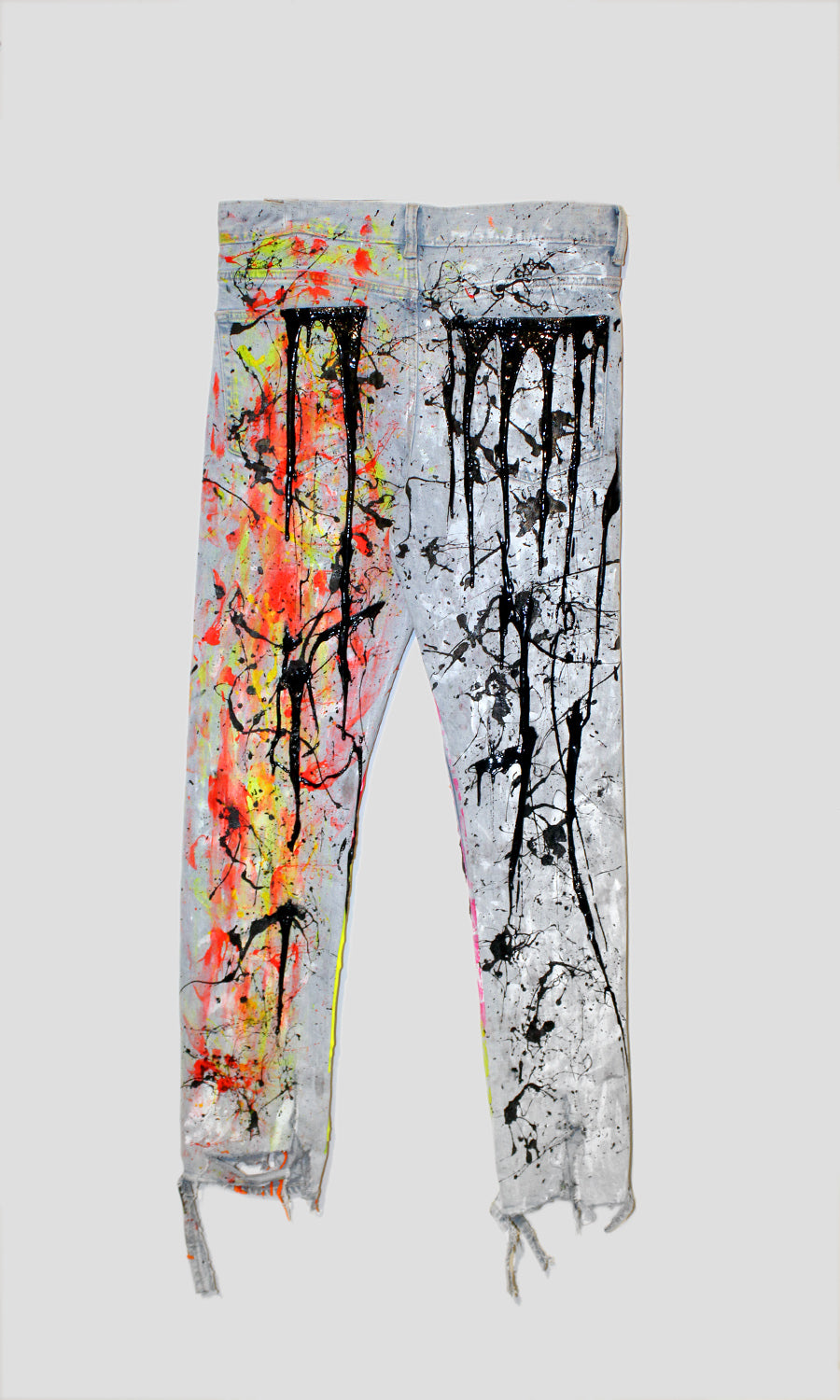 Multi Fluo Drip Skull Jeans