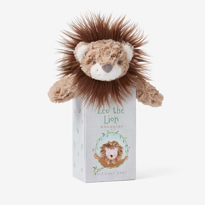 Lion Snuggler Swirl Plush Security Blanket W Gift Box Elegant Baby