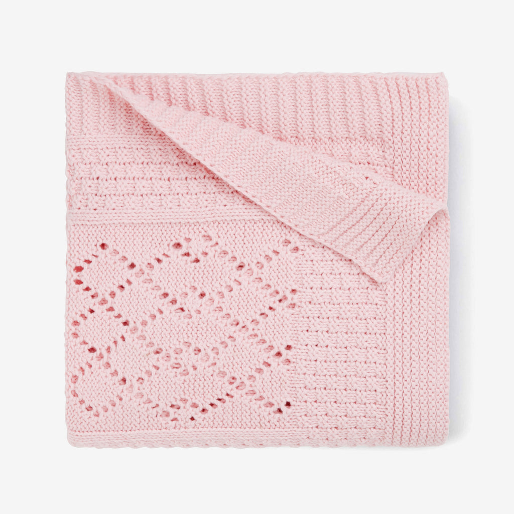 Pink Seed Knit Cotton Baby Blanket Elegant Baby