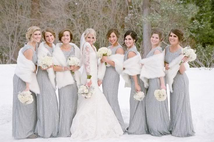 Bridesmaid Dresses for a Winter Wonderland Wedding