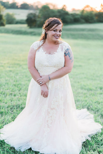 Anna in Blush Wedding Dress
