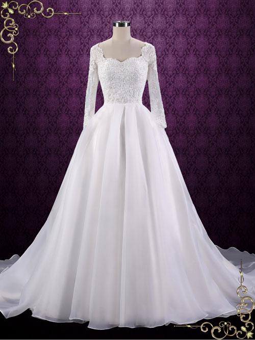 Ball Gown Lace Wedding Dress with Sleeves